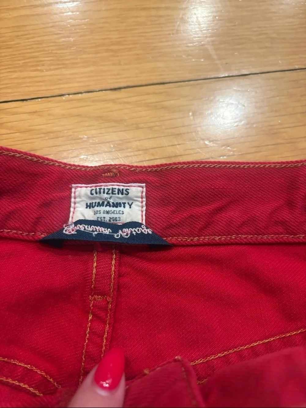 Citizens Of Humanity Red Distressed Boyfriend Jeans